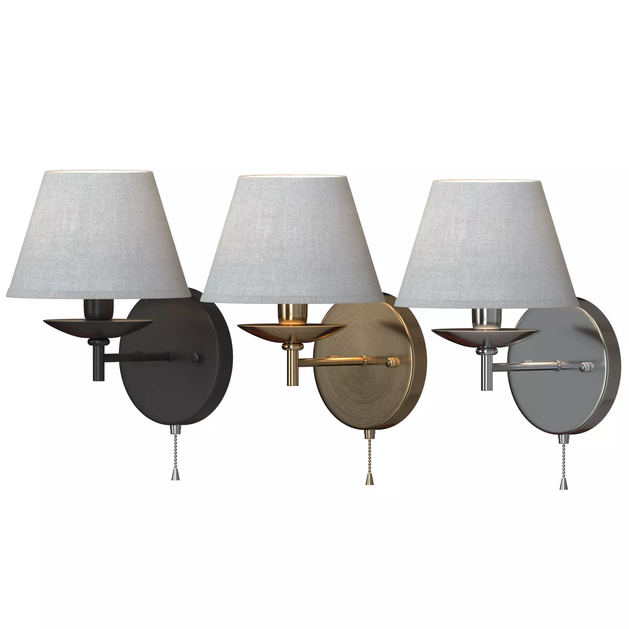 Wall lamp Hotel 60060-1 black - antique bronze - chrome 3D model