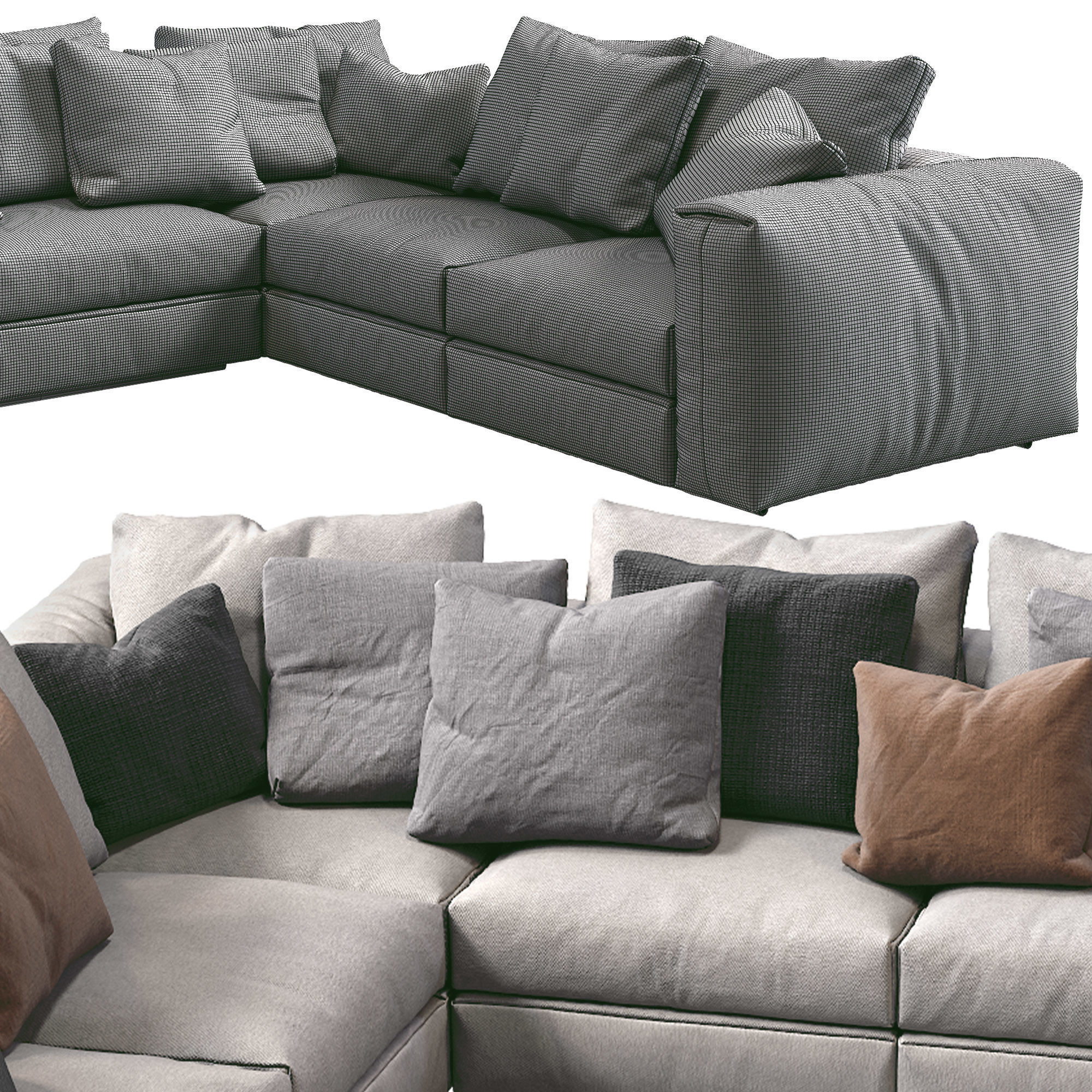 Flexform Sofa Asolo 3D model_4