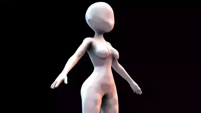Cartoon Faceless BaseMesh Woman 3D model