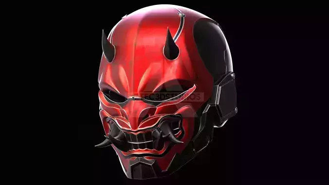 3d File- Red Hood Oni Helmet  3D print model