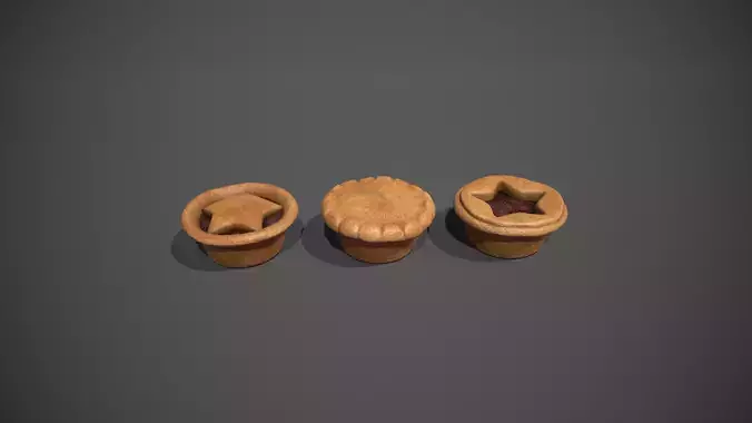 Mince Pies - Christmas Pies Low-poly 3D model