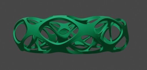 Bracelet style Voronoi green 3D print model_3