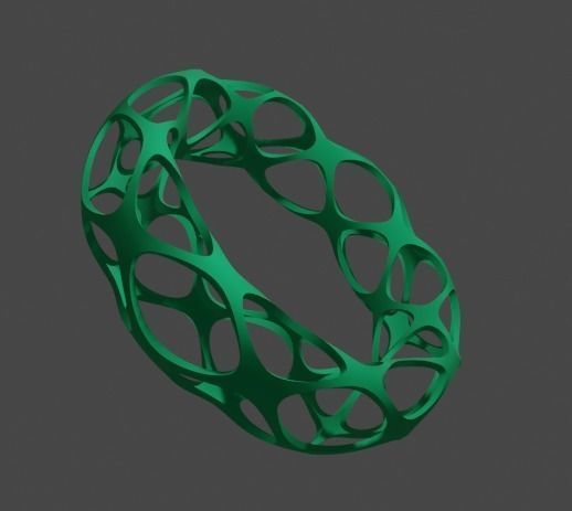 Bracelet style Voronoi green 3D print model_6