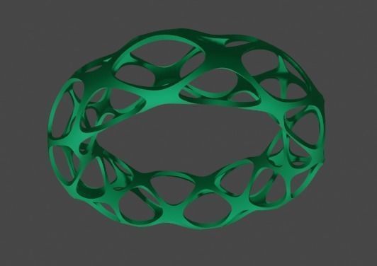 Bracelet style Voronoi green 3D print model_7