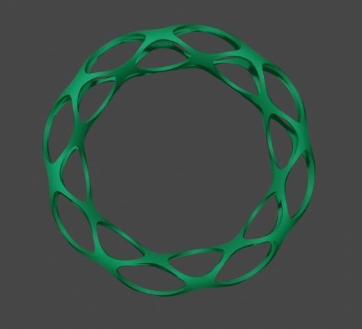 Bracelet style Voronoi green 3D print model_5