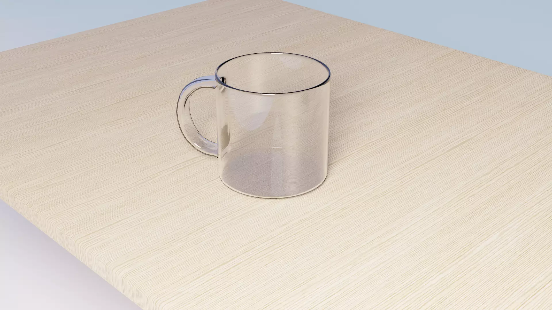3D Transparent  Mug and Table 3D model_0