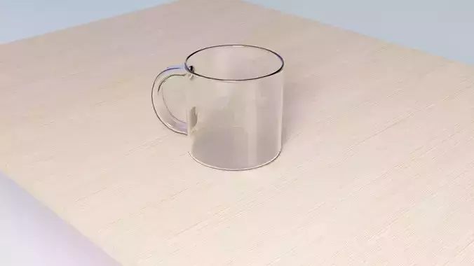3D Transparent  Mug and Table