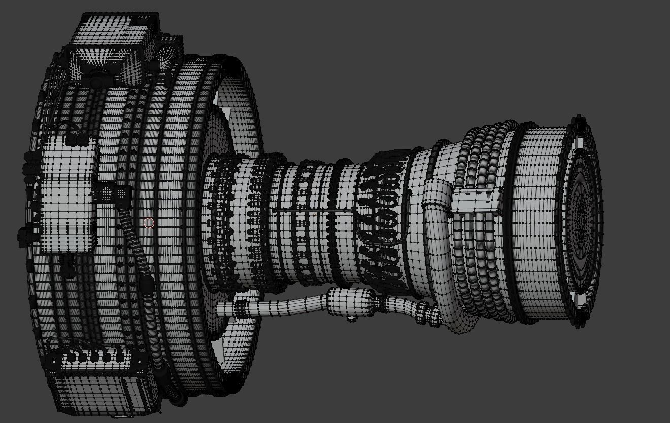 High Detailed Turbo fan CFM56 3D model_11
