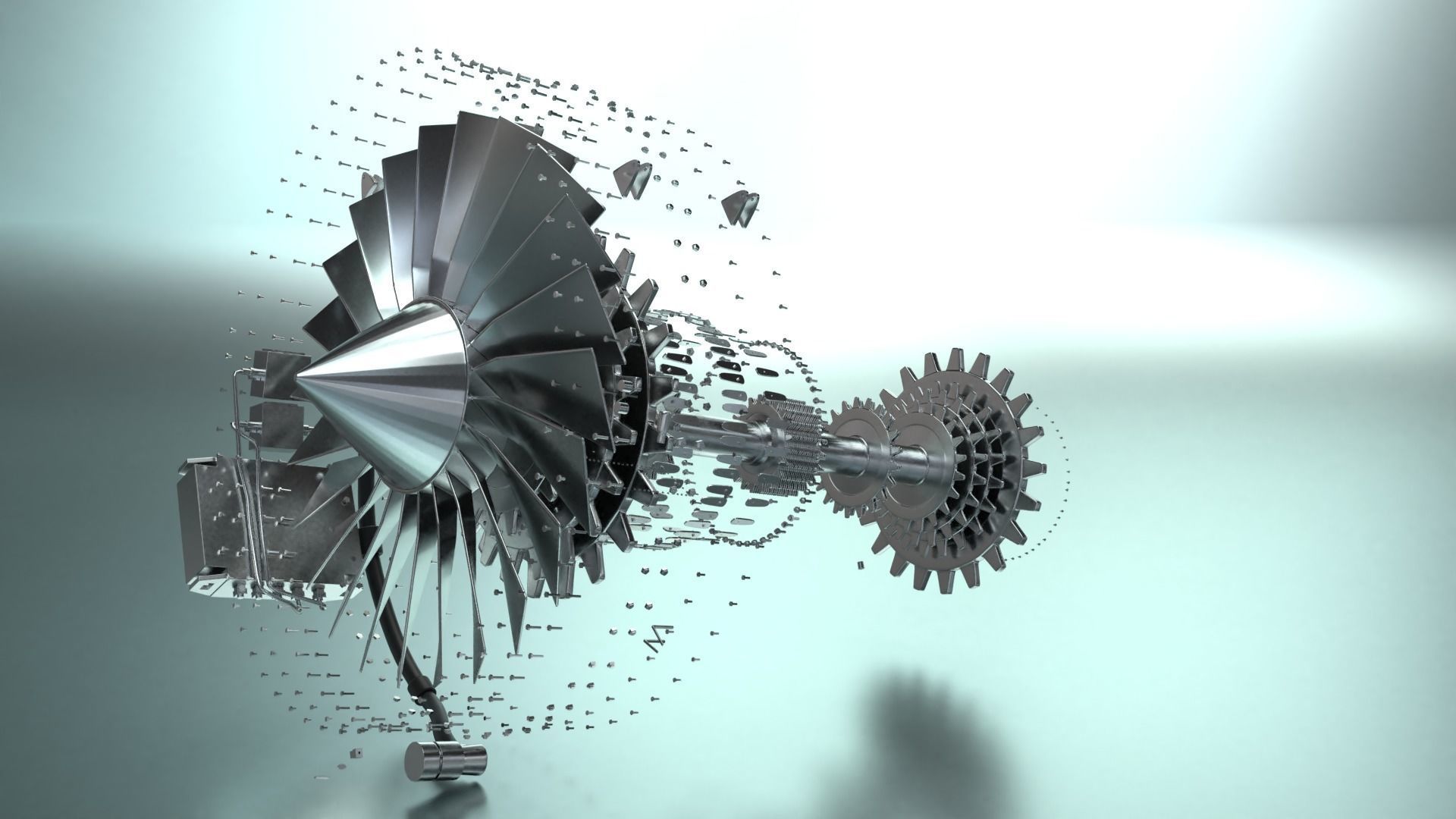 High Detailed Turbo fan CFM56 3D model_2