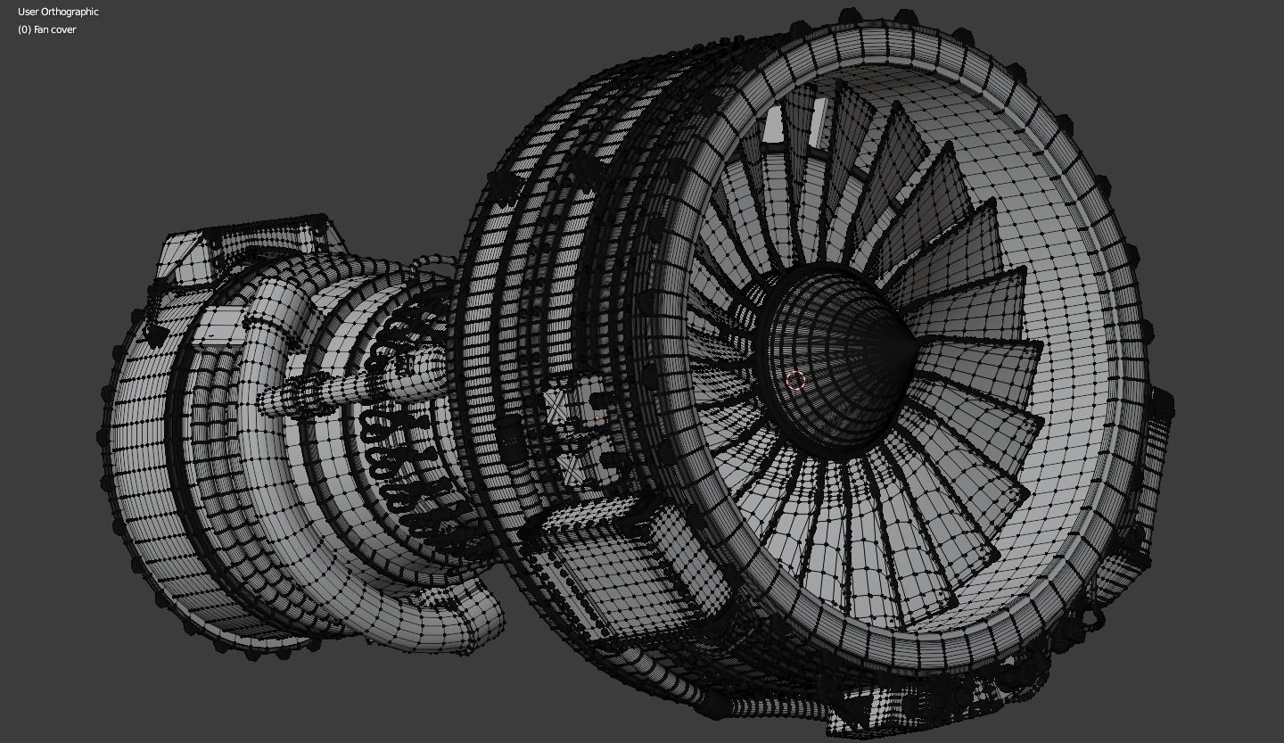 High Detailed Turbo fan CFM56 3D model_8
