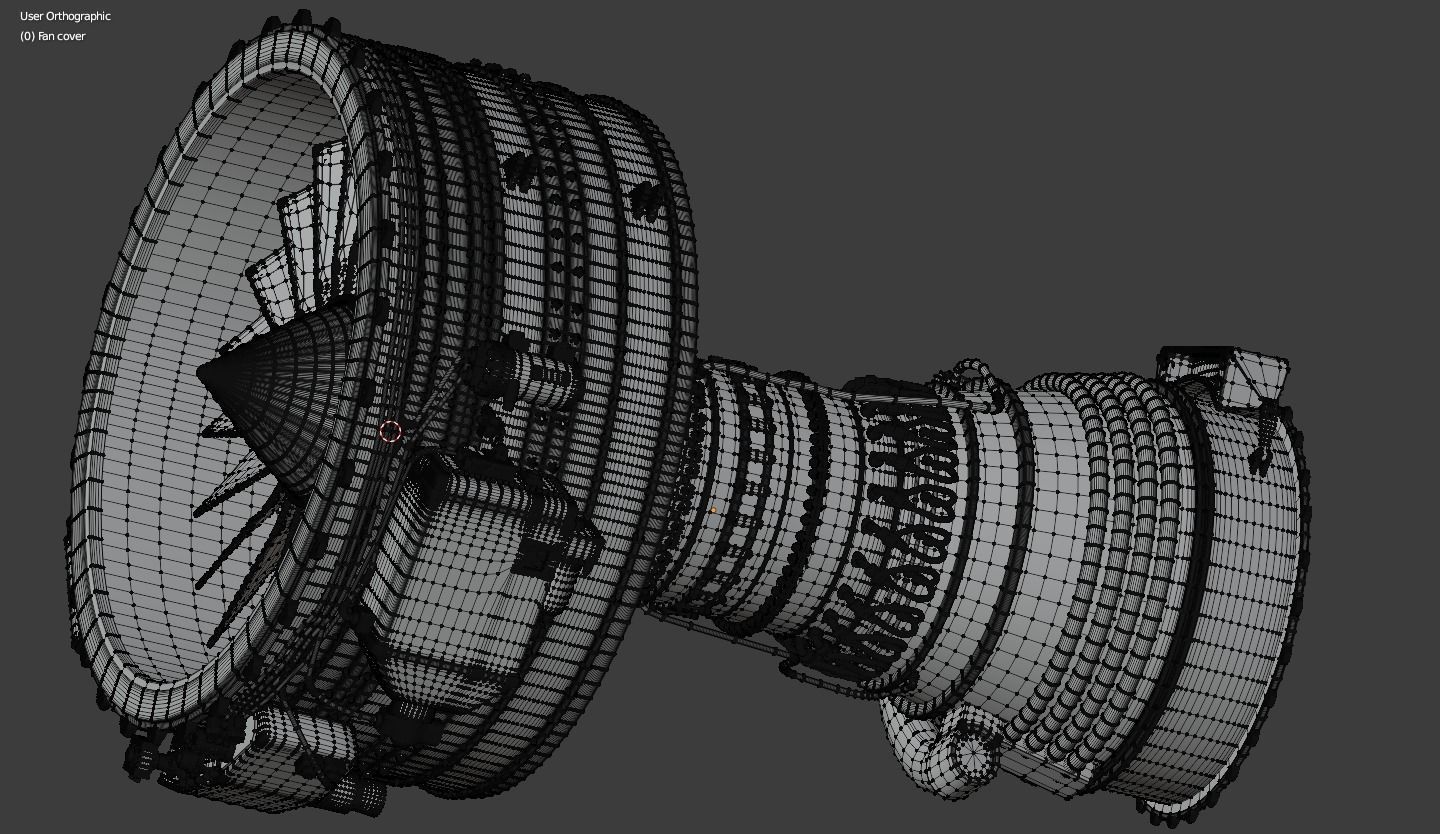 High Detailed Turbo fan CFM56 3D model_10