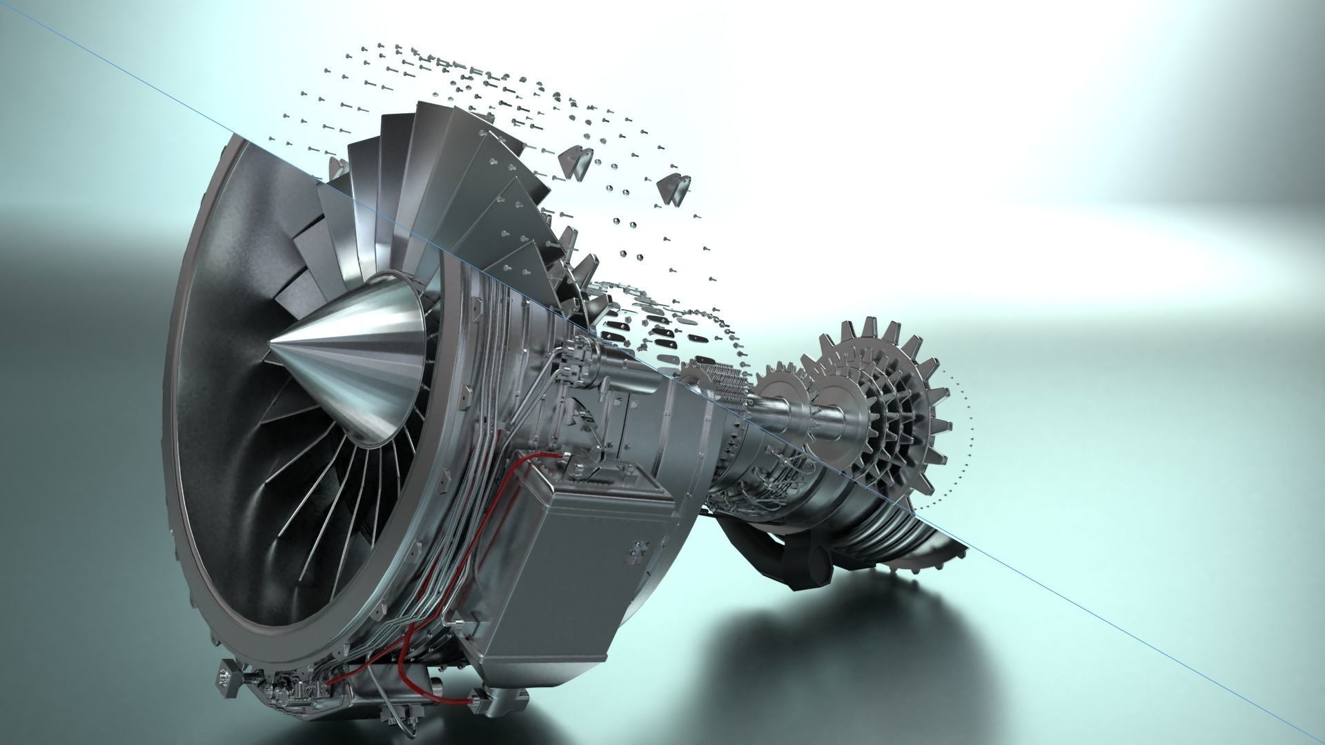 High Detailed Turbo fan CFM56 3D model_1