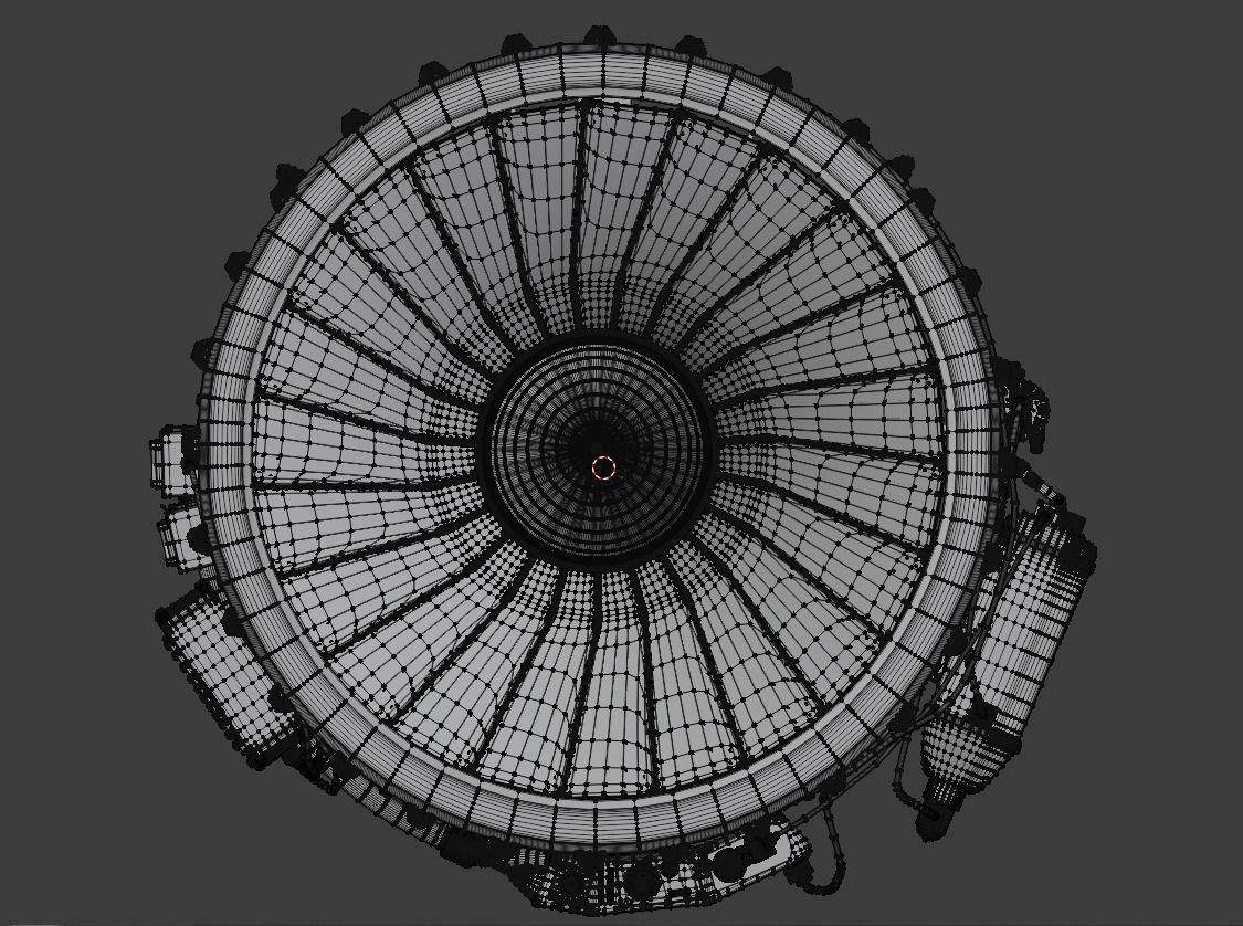 High Detailed Turbo fan CFM56 3D model_7