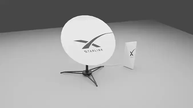 starlink satellite antenna receiver  router  Free low-poly 3D model