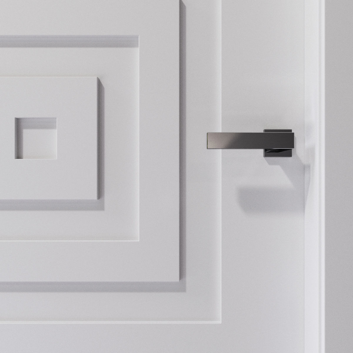 Interior door with a square pattern 3D model_1