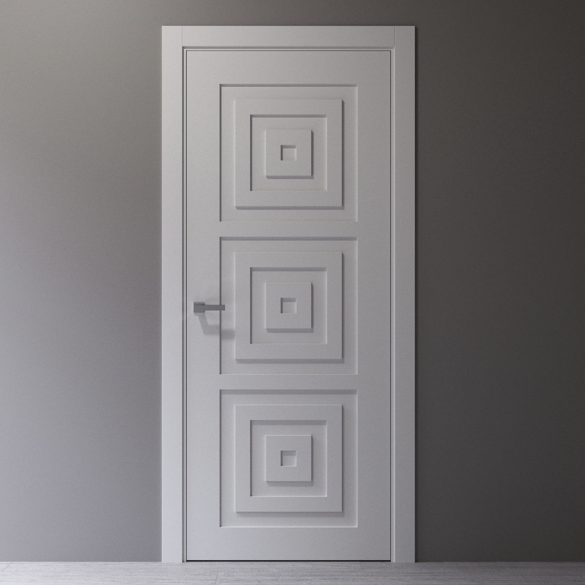 Interior door with a square pattern 3D model_2