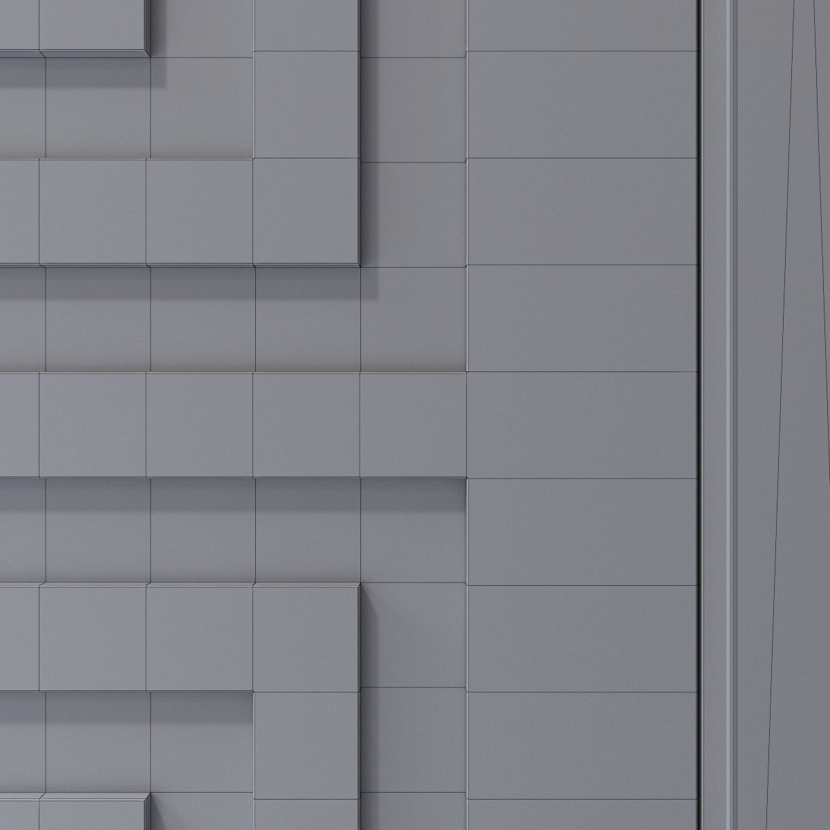 Interior door with a square pattern 3D model_4