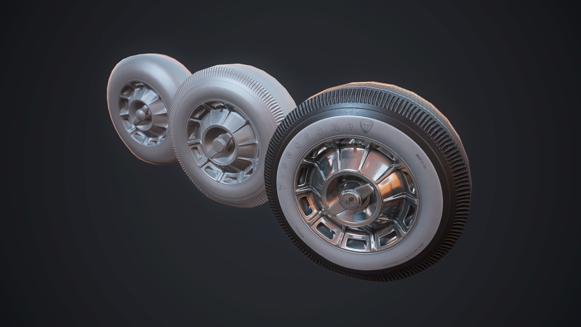Classic sport car PBR Low-poly 3D model_33