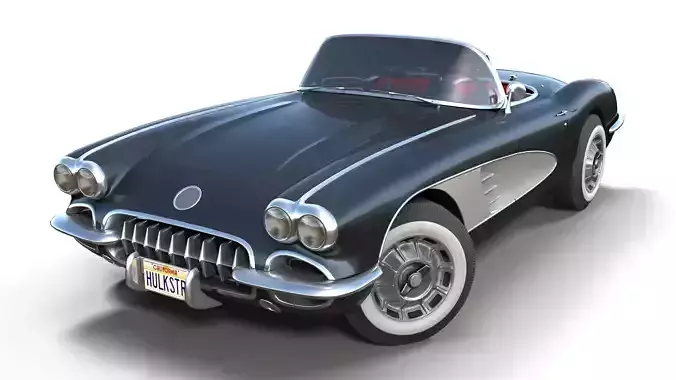 Classic sport car PBR Low-poly 3D model