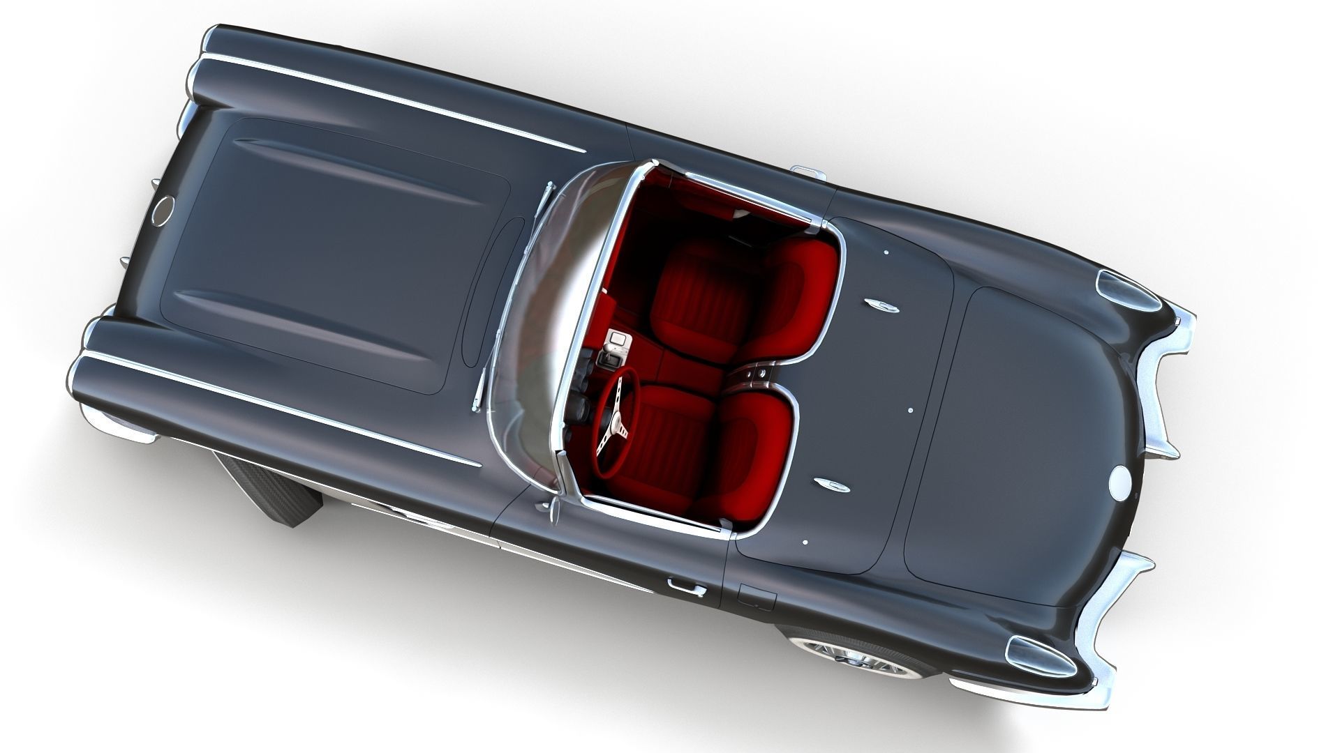 Classic sport car PBR Low-poly 3D model_3