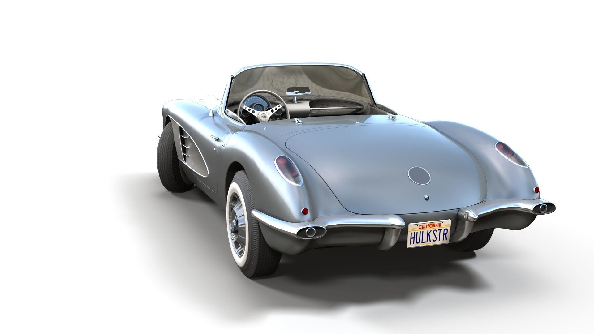 Classic sport car PBR Low-poly 3D model_8