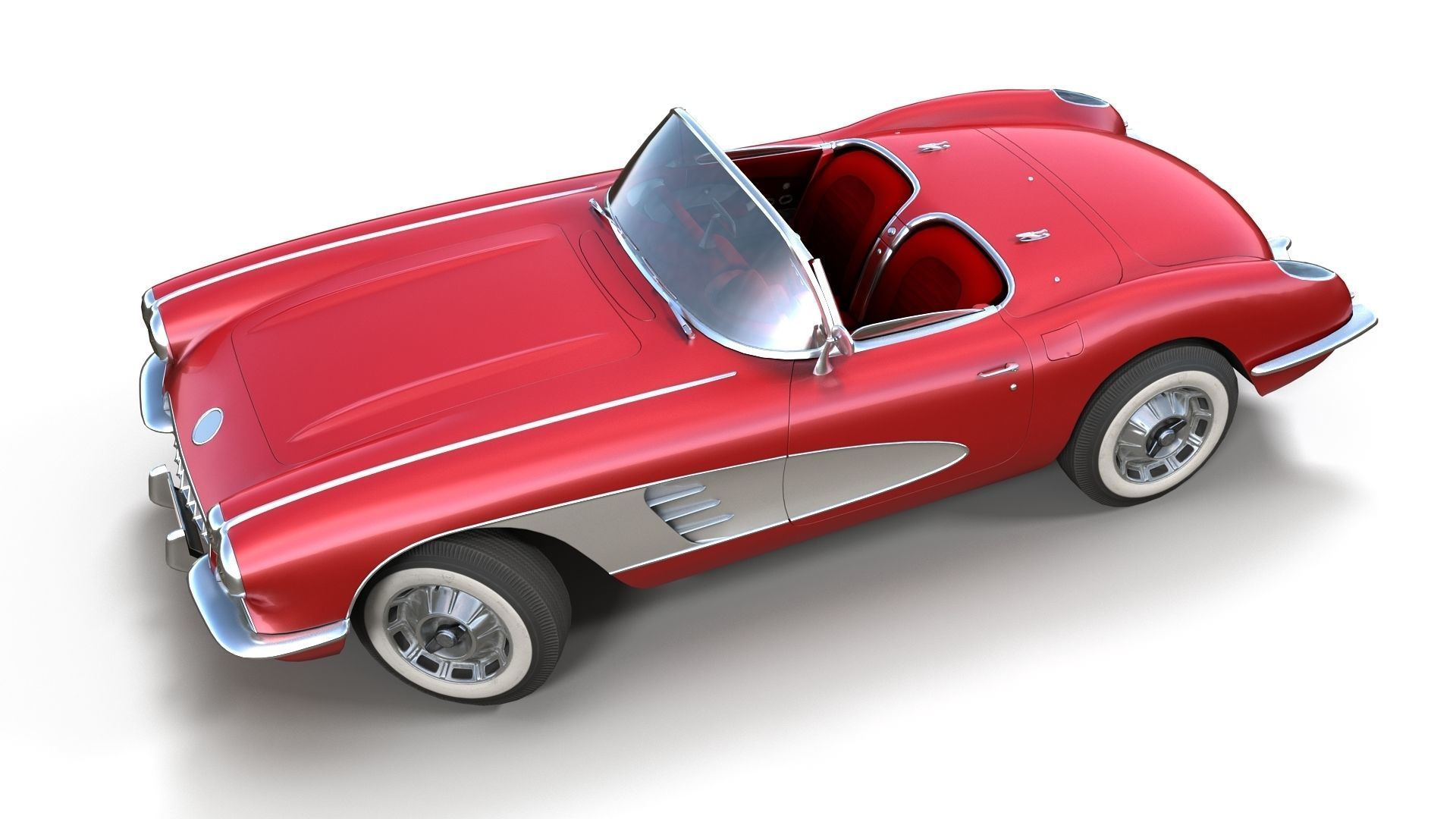 Classic sport car PBR Low-poly 3D model_5