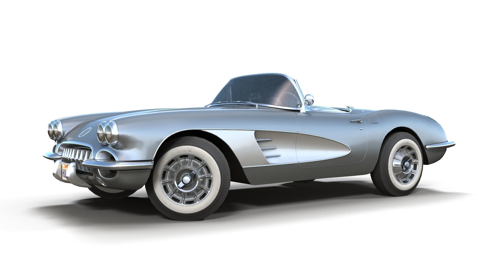 Classic sport car PBR Low-poly 3D model_7