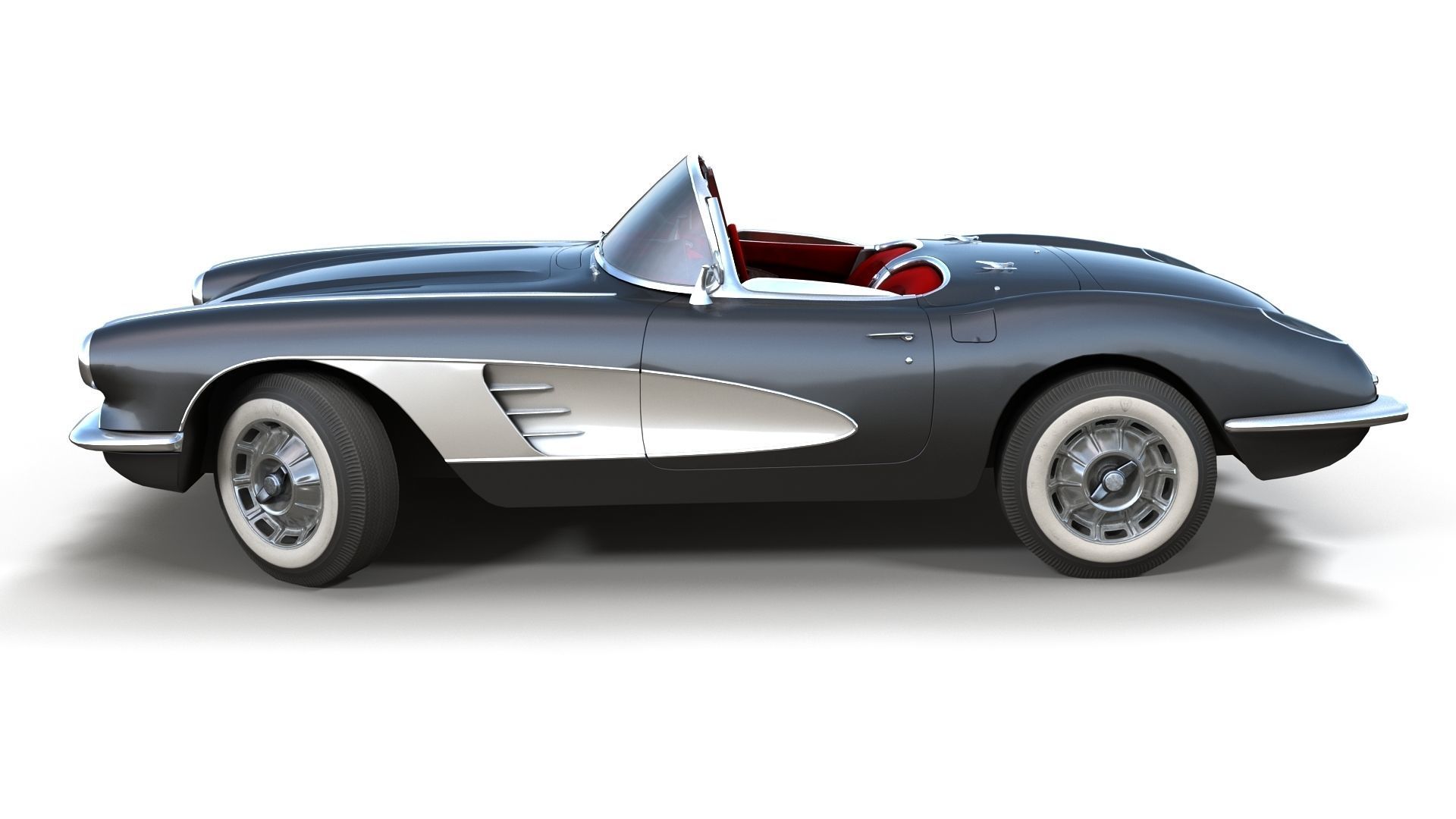 Classic sport car PBR Low-poly 3D model_2