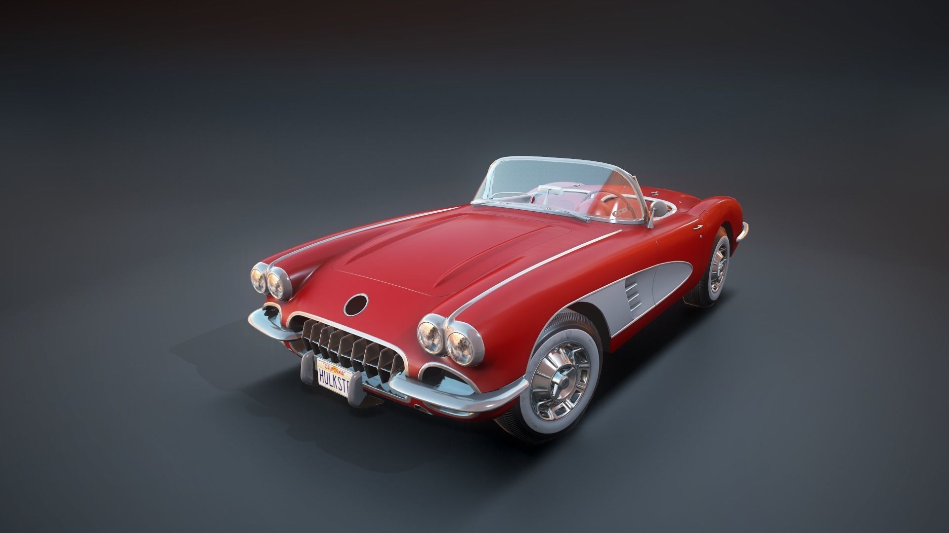 Classic sport car PBR Low-poly 3D model_18