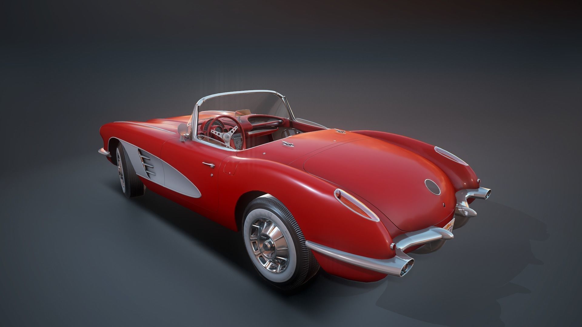 Classic sport car PBR Low-poly 3D model_20