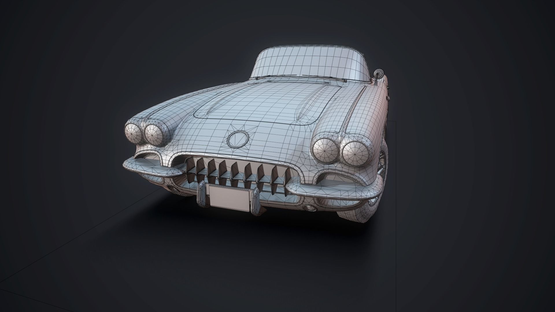 Classic sport car PBR Low-poly 3D model_28