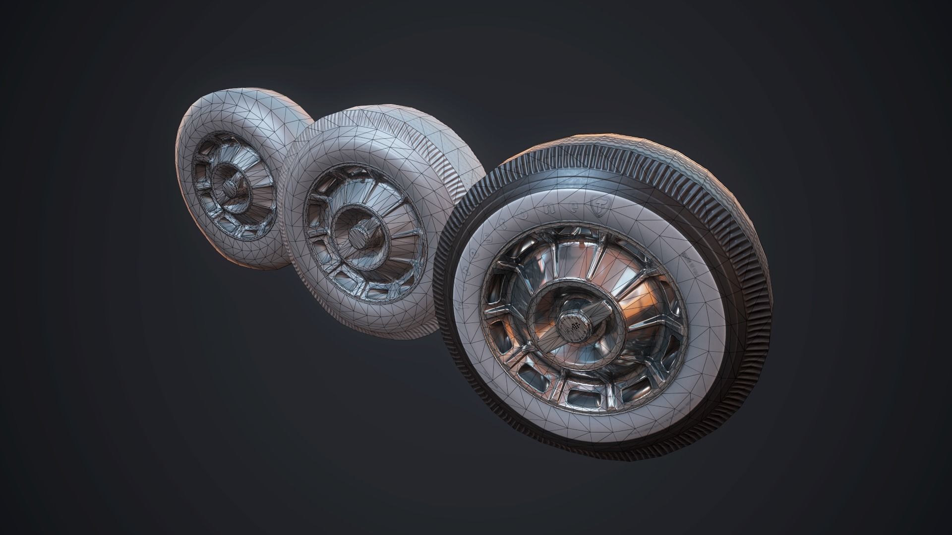 Classic sport car PBR Low-poly 3D model_34