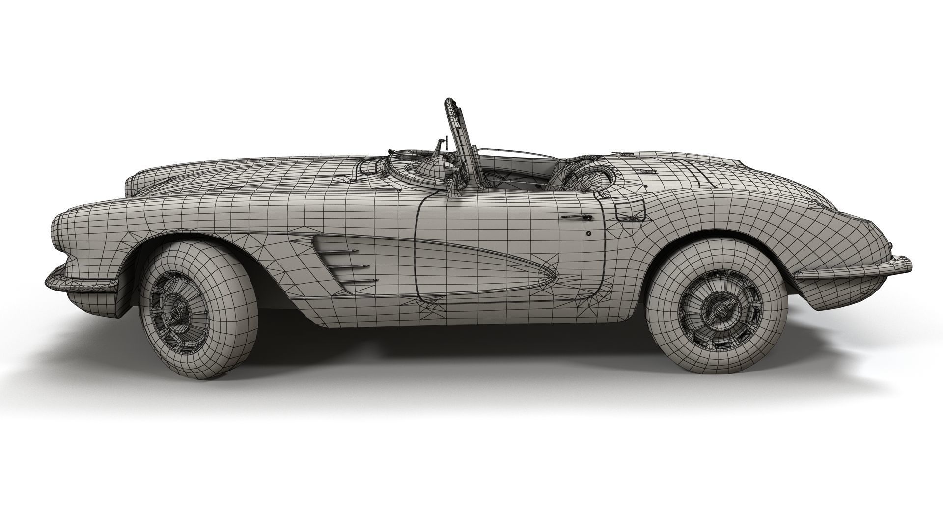 Classic sport car PBR Low-poly 3D model_11