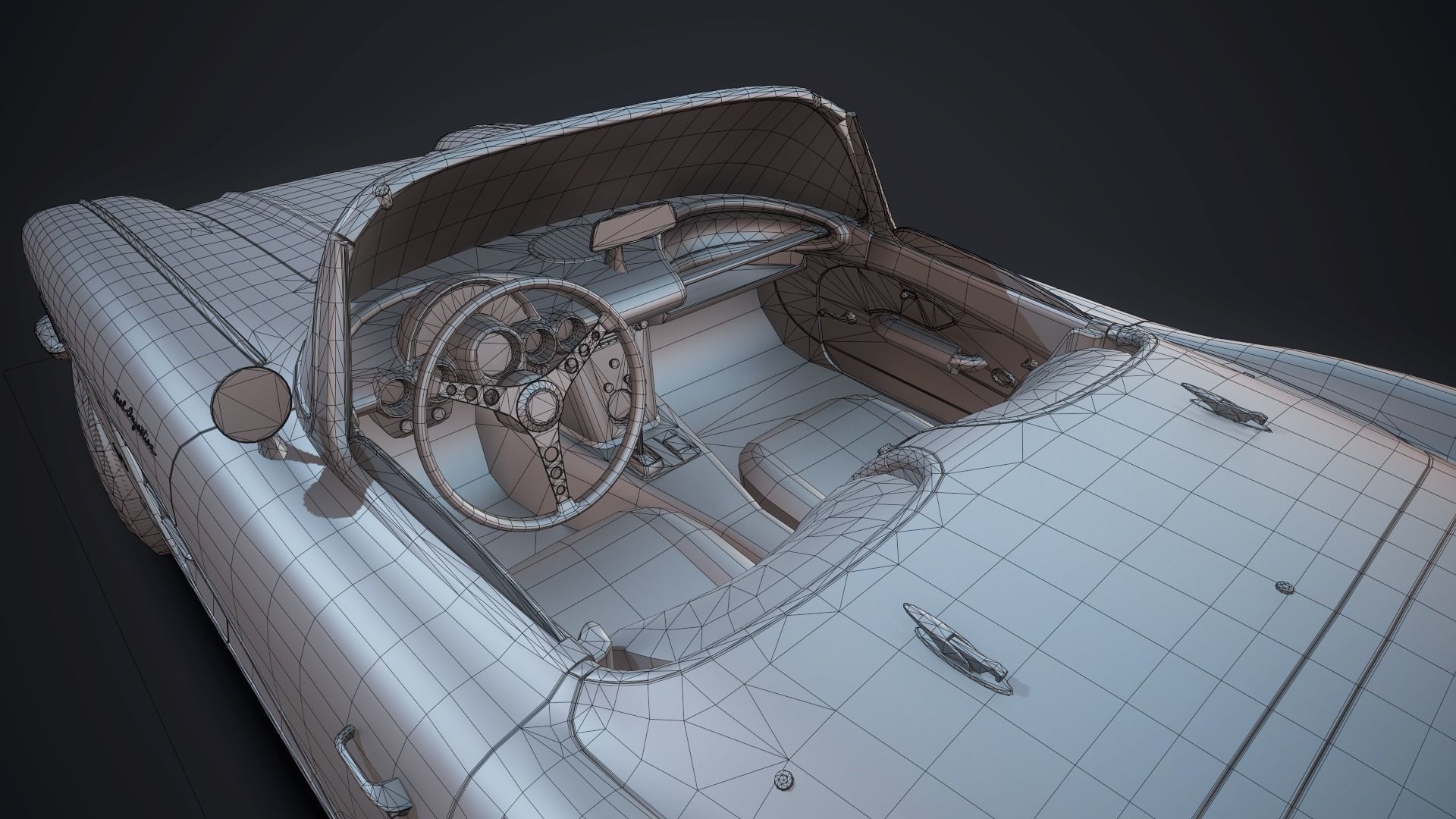 Classic sport car PBR Low-poly 3D model_31