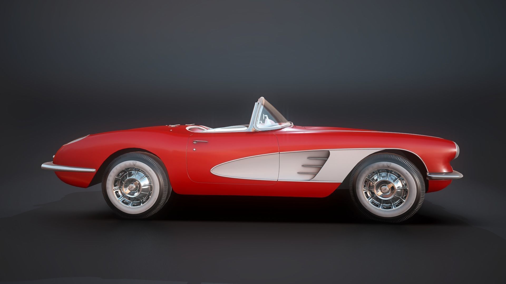 Classic sport car PBR Low-poly 3D model_19