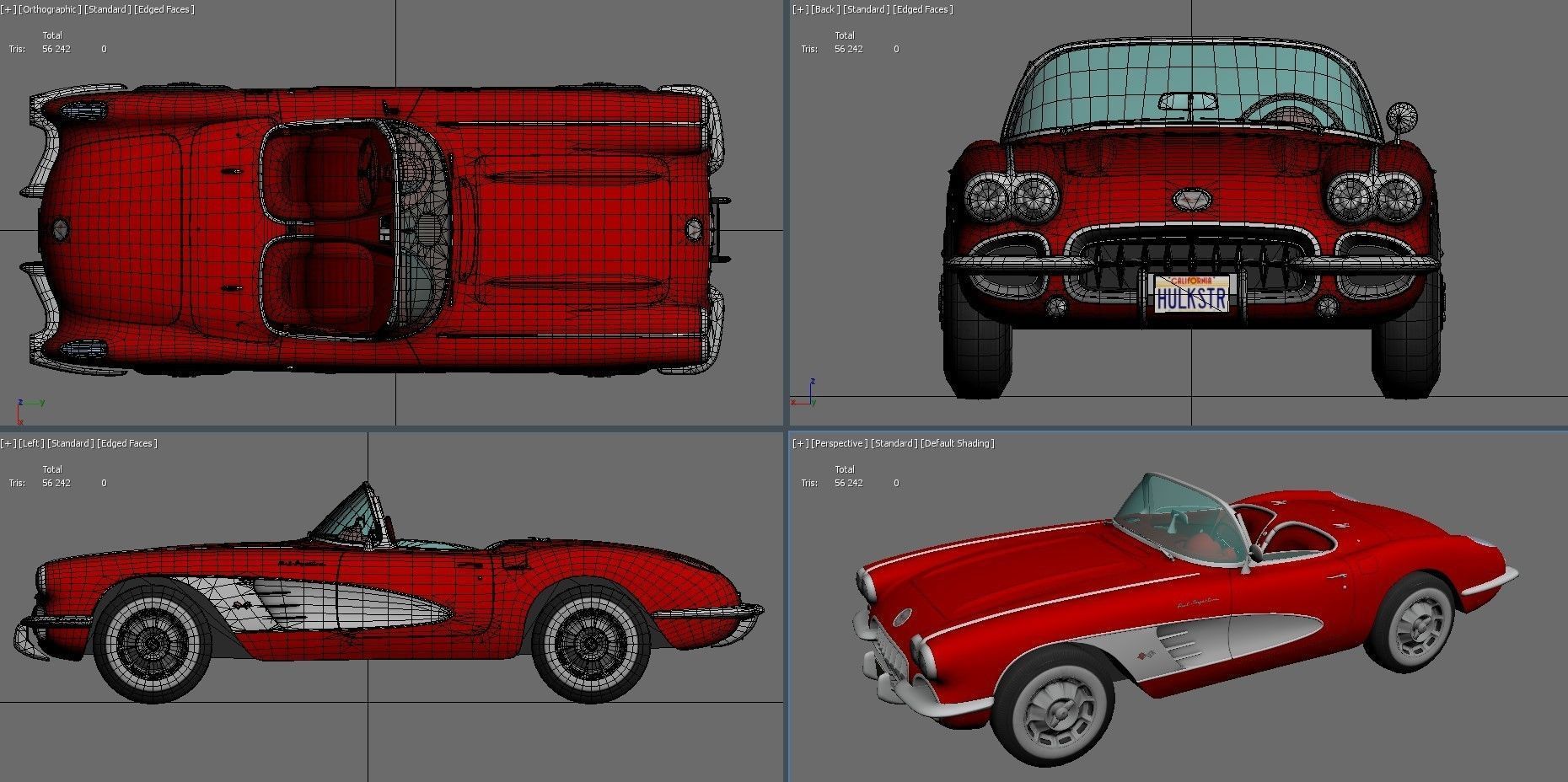 Classic sport car PBR Low-poly 3D model_35