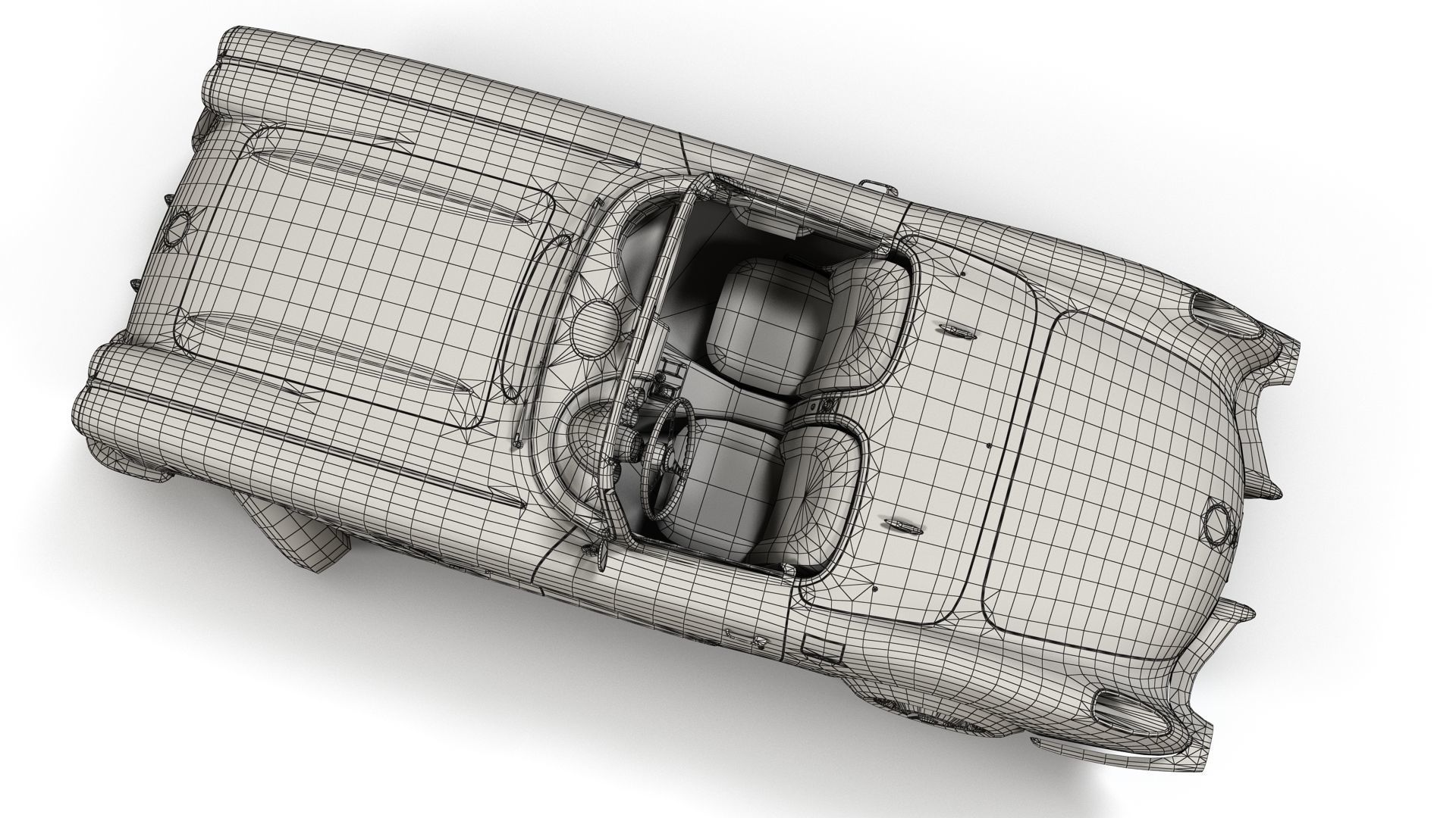 Classic sport car PBR Low-poly 3D model_12