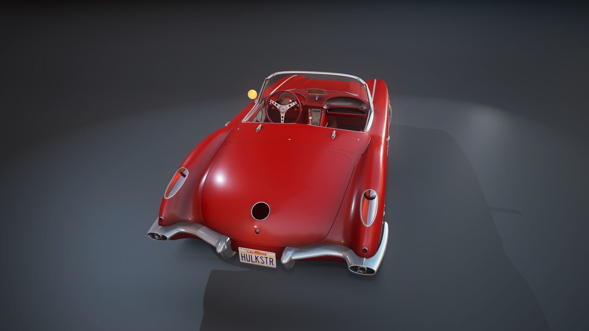 Classic sport car PBR Low-poly 3D model_22