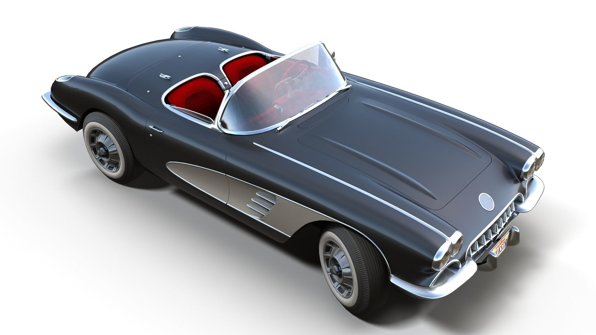 Classic sport car PBR Low-poly 3D model_4