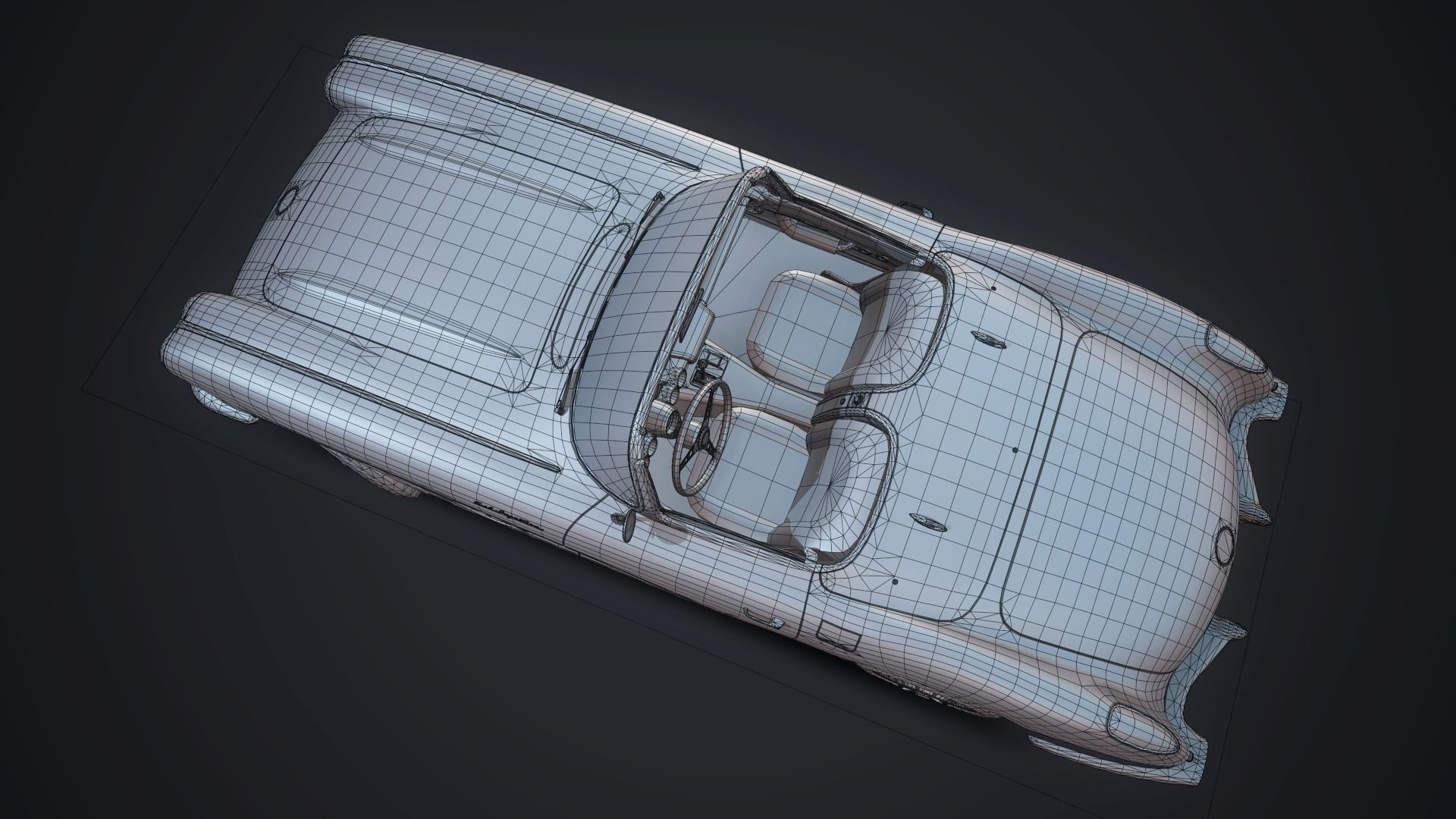 Classic sport car PBR Low-poly 3D model_32