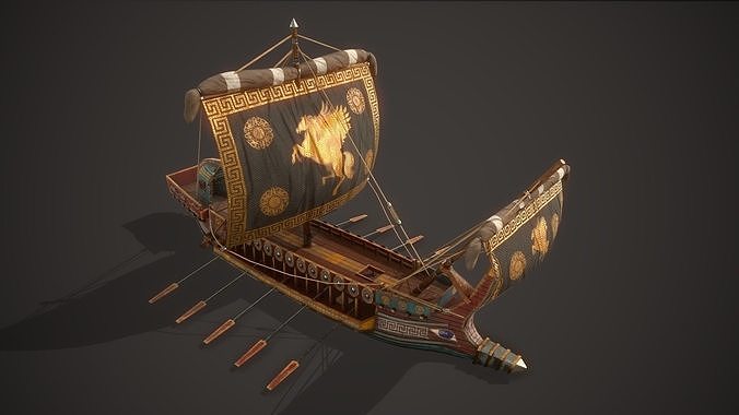 Ancient Ship 01 Low-poly 3D model