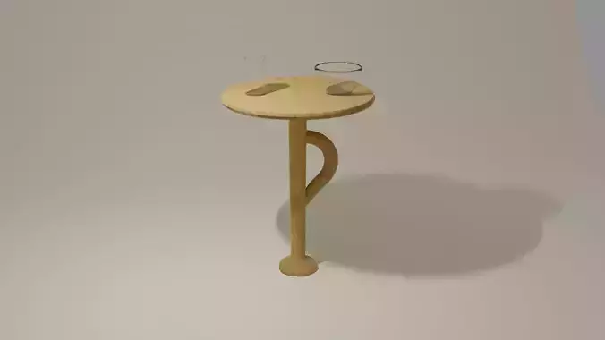 3D Vintage Single Hand Table Transparent Glass and Bowl Model