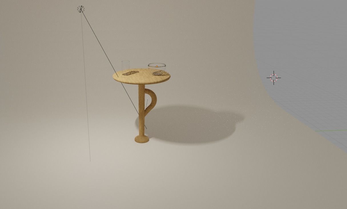 3D Vintage Single Hand Table Transparent Glass and Bowl Model 3D model_1