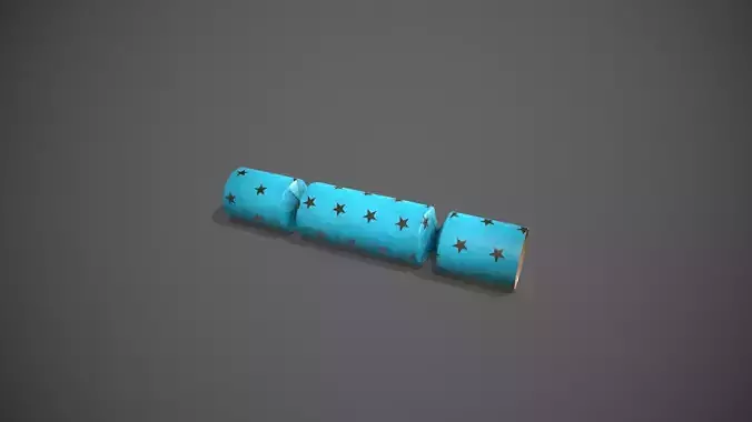 Blue and Silver Stars Christmas Cracker Low-poly 3D model