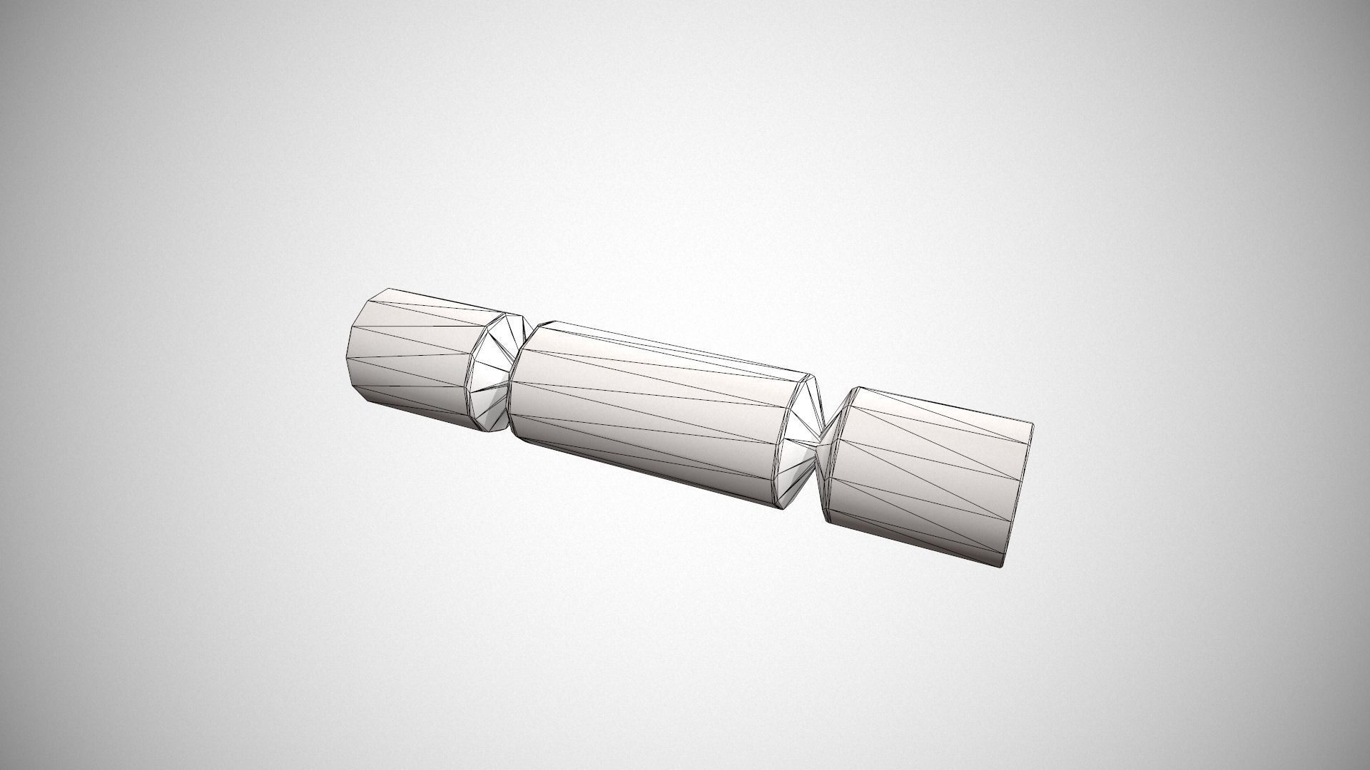 Gold and Gold Stars Christmas Cracker Low-poly 3D model_12