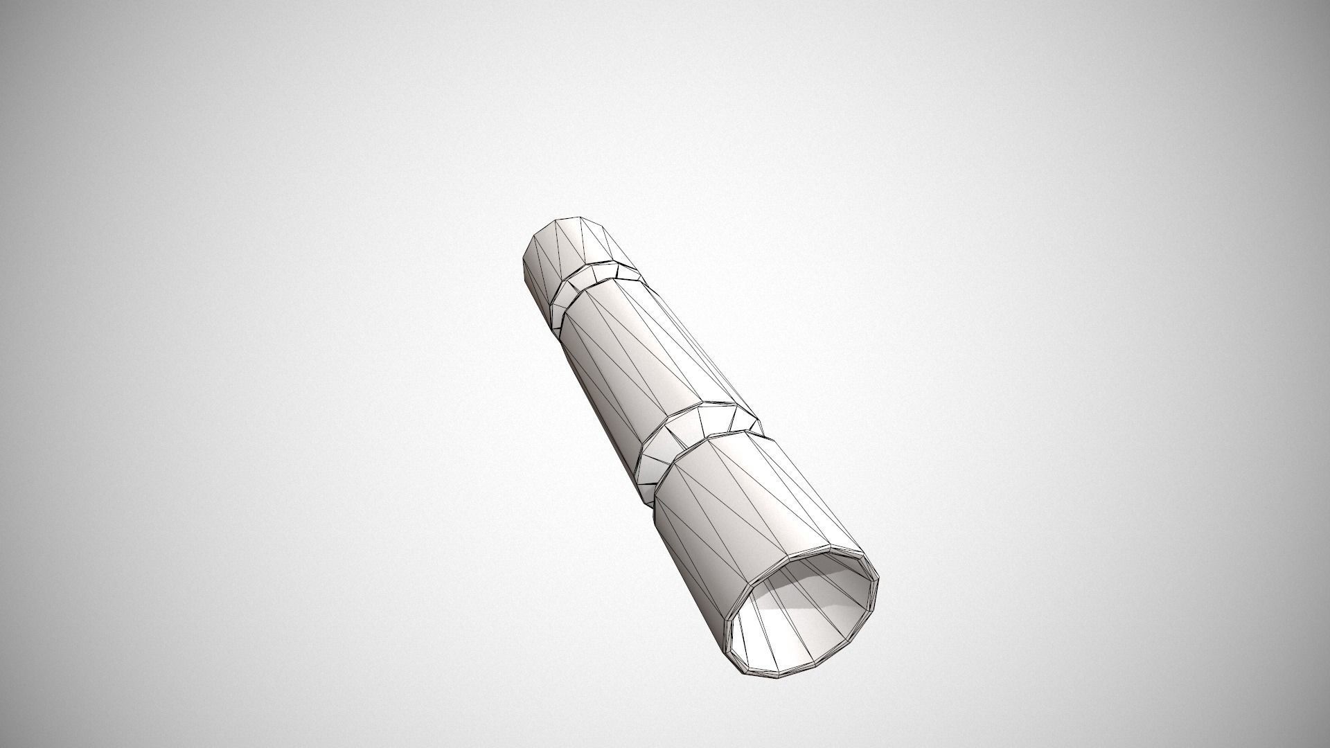 Gold and Gold Stars Christmas Cracker Low-poly 3D model_16