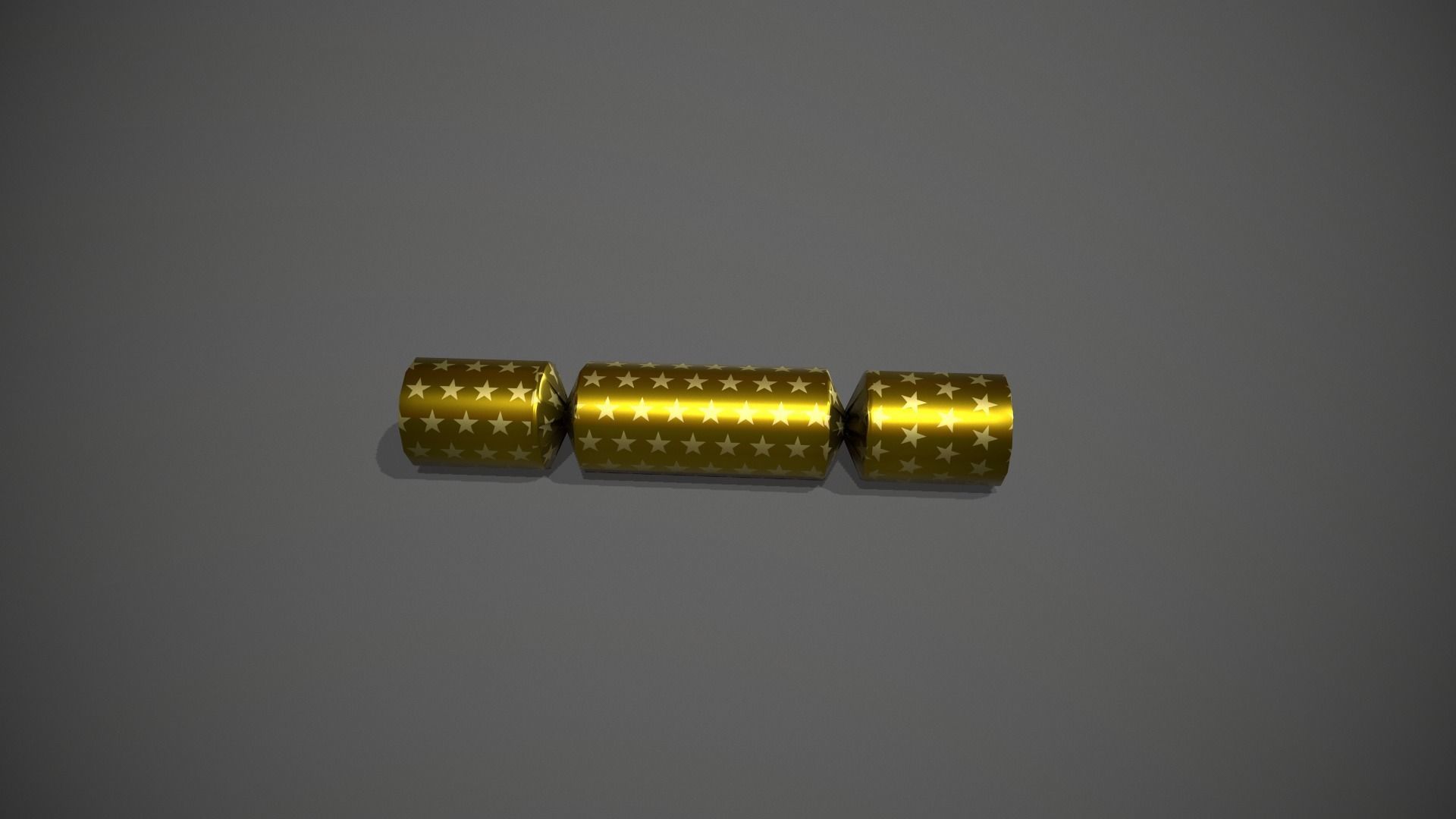 Gold and Gold Stars Christmas Cracker Low-poly 3D model_6