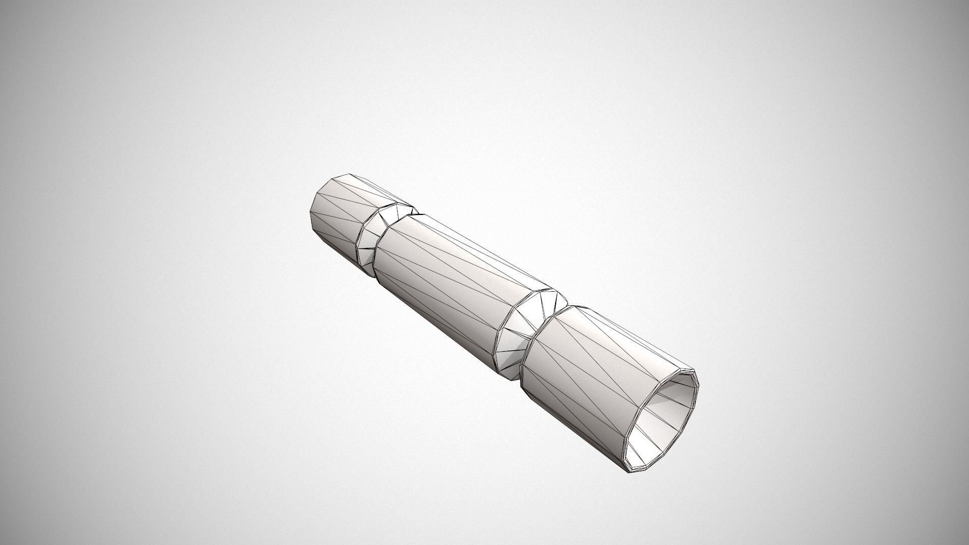 Gold and Gold Stars Christmas Cracker Low-poly 3D model_22