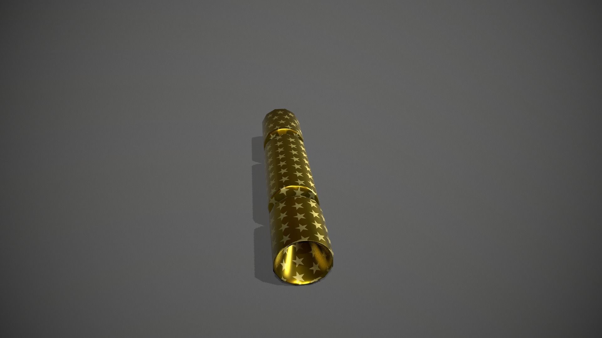 Gold and Gold Stars Christmas Cracker Low-poly 3D model_9