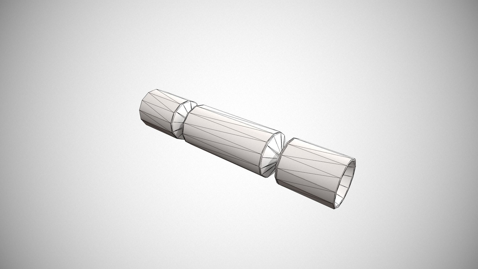 Gold and Gold Stars Christmas Cracker Low-poly 3D model_17